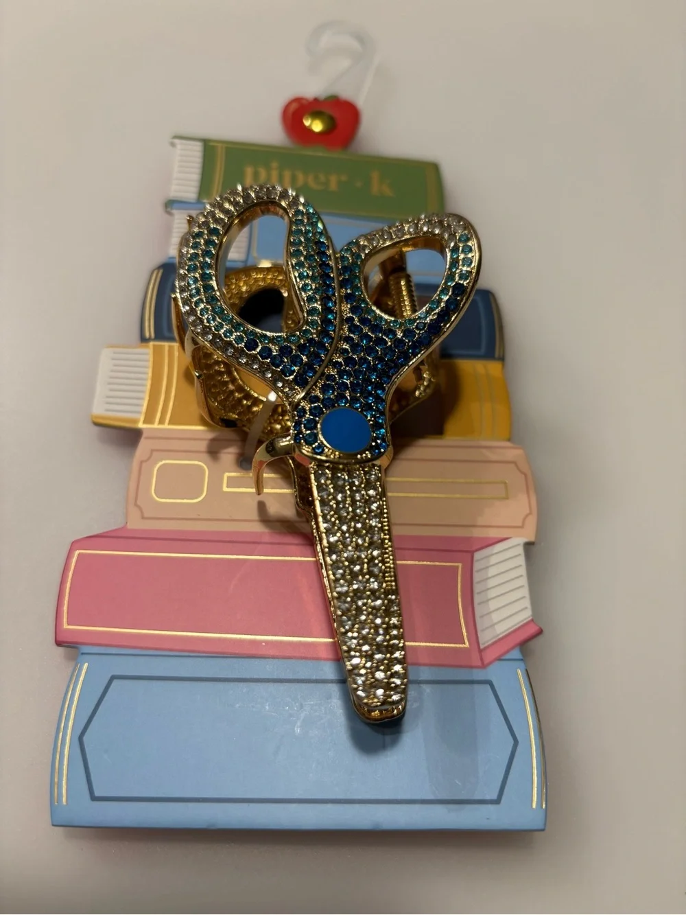 Rhinestoned blue hair claw
